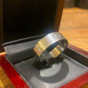 Cartier love band silver ring
